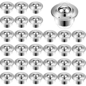 30개 5/8인치 롤러볼 이송 베어링 탄소강 원형 볼 장치 컨베이어용 범용 회전 캐스터 롤러 스탠드