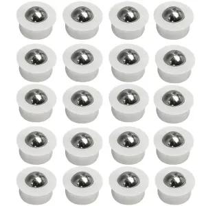 20개 소형 볼 이송 베어링 미니 테이블 컨베이어 롤러 1/3인치(나일론 및 스테인리스 스틸)