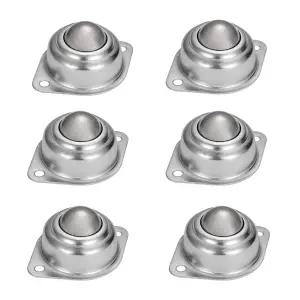 6개 - 1인치 롤러 볼 이송 베어링 플랜지 장착 탄소강 원형 장치 컨베이어 스탠드 변속기 하중 400파운드의