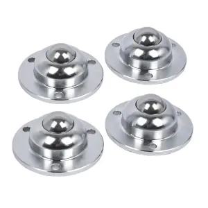 롤러 볼 이송 베어링 캐스터 - 변속기 장비 컨베이어용 플랜지 장착 장치 1인치 3홀 범용 회전 강철 및