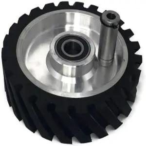 2인치 벨트 그라인더 접촉 휠 8개 샌더 베어링 톱니 모양 고무 6205 RS 2개 포함