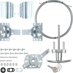 스프링 래치와 키드 핸들이 있는 CEOighe 유니버설 차고 도어 잠금 키트 세트는 모든 하드웨어를 포함하여