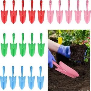 20팩 미니 컬러풀 메탈 핸드 삽 파기 트롤 세트 꽃 토양 심기용 정원 이식용 다육질 여성 남성 선물 실내