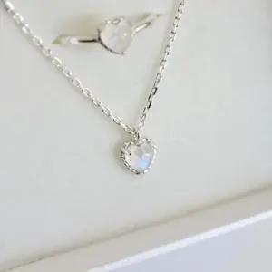 실버 실버925 문스톤 하트 신비 목걸이