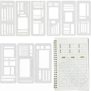 유연한 기록 템플릿 세트 저널 플래너 캘린더 제작 드로잉 라인 DIY 계획을 위한 레이아웃 도구를 9개의