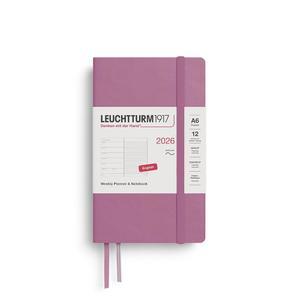 LEUCHTTURM1917 - 주간 플래너 & 노트북 2026, 소프트커버, 포켓(A6), 룰드, 더스티 로즈 (2026년 1월 1일 12월 31일)