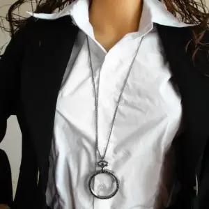 긴 선물박스 큰 47mm 돋보기목걸이 레트로 모던스타일