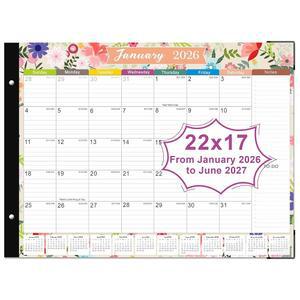 책상 달력 또는 2026년 6월까지 1월부터 위한 2027년 사무실 가정을 17인치 대형 22인치 18개의 2026