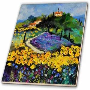 3dRose LLC ct_21120_3 프로방스 해바라기 세라믹 타일 8인치