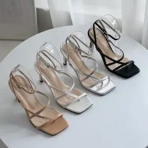 샌들힐 슬림밴드 발목 스트랩 하이힐 샌들 파티룩 오피스룩