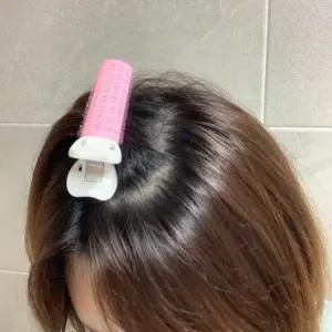 [에스에스62]핑크 헤어 집게핀 정수리뽕 1P 구르프 헤어롤