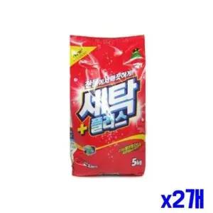 찬물에서 깨끗한 가루 세탁세제 5Kg x2개 세탁보조제