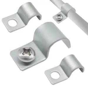 Rierdge 100개의 헤비 듀티 케이블 와이어 클립 안전한 벽 장착 야외 관리 및 내구성 있는 파이프 고정을