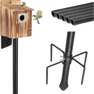버드 피더 폴 야외용 75인치 블루버드 하우스 5개의 갈래 베이스 버디 액세서리 장착 키트 야외 야생 조류
