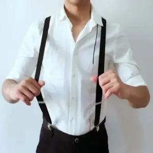남성 베이직 정장 캐주얼룩 Y자 서스펜더 멜빵 벨트