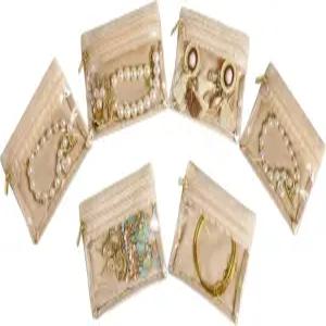 와타니야 홈 6개 여행용 주얼리 정리함 투명 지퍼 포켓이 있는 벨벳 미니 파우치 반지 귀걸이 목걸이용