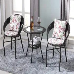 라탄 베란다 커피 쿠션) 테이블 보조 베이지 티 2인용