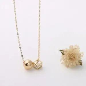 금목걸이 GOLD 볼 큐브 금 체인 목걸이 14K 7mm