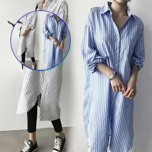 쌍문상회 줄무늬 임부복 모닝셔츠 원피스 임산부