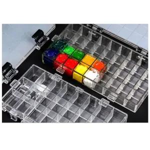 수채화 물감 휴대용 케이스 12구 24구 36구 아트 도구 세트플라스틱함 투명박스 미술 예술가용 다용도 학생