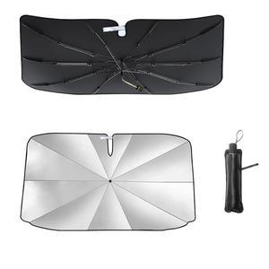 윈드실드 선쉐이드 우산, 휴대용 접이식, 스프링 윈드실드, 전면 적합한 자동차에 (53.1'' 유리창 차단 선쉐이드, 구조물 x 자동차 범용 자외선 모든 29.5'')