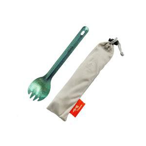 야외 캠핑용 TiTo 밝은 컬러풀 티타늄 스푼(그린 수 가방을 천 스팍) 가벼운 있는 집으로 여행할 들고 스팍