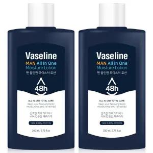 48h 바세린 맨 로션 200ml 2개 남성화장품 끈적임없는 옴므 페이스 앤 바디로션