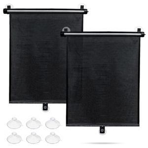 사이드 윈도우용 Sfe 차량 창문 그늘막, 열 및 자외선 차단을 위한 2팩 선 그늘막 접이식 , 반려동물, 승객용 눈부심 방지 롤러 바이저