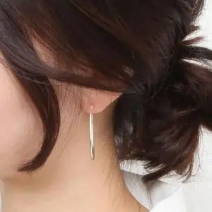 실버귀걸이 92.5 실버 파이프 후프 링 은 귀걸이 40mm