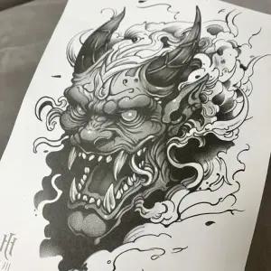 [에스에스62]가는 타투 오니 이레즈미 남자 바디타투 2주