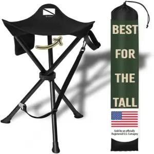 RISIBIX 접이식 삼각대 의자 - 키가 큰 사람들을 위한 울트라 포터블 시트 20인치 높이 사냥 및 숨겨진