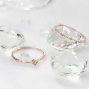 여자반지 로즈골드 펜시브 큐빅 레이어드 패션 반지 14Kgp 세트