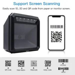 핸즈프리 2D 바코드 스캐너 블루투스 유선 USB 데스크탑 리더 1D QR 무지향성 무선