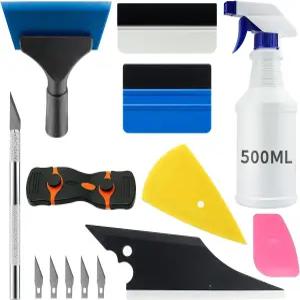 YXGOOD 9개 차량용 자동차 창문 틴트 응용 도구 키트 유리 보호 필름 설치 스퀴지 자동 비닐 랩 (9)