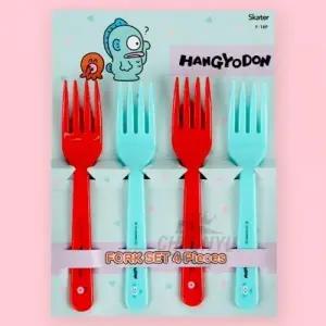( )캐릭터 포크 4종 세트 어린이 아동 캠핑 생일 피크닉