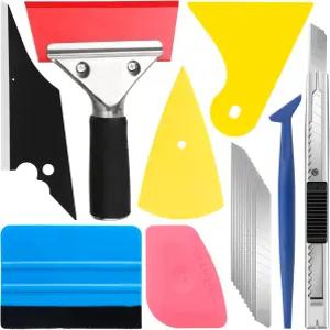 DIYSELF 18개 윈도우 틴트 키트 비닐 랩 도구 - 비닐용 전문 및 스퀴지 자동차 스테인드글라스 필름 벽지용