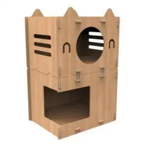 반려묘동굴집 고양이 원목 필로티 숨숨집 반려묘 놀이터 하우스 1P