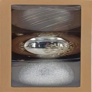 크리스마스 250mm 오너먼트 장식 3개 메탈릭