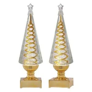LED 크리스마스 트리 워터글로브 2개 골드