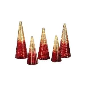 LED 글라스 트리 장식 5개 세트 레디