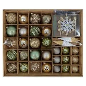 크리스마스 오너먼트 장식 80개 메탈릭