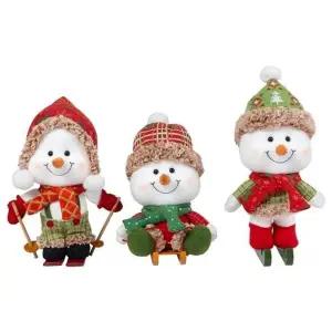 크리스마스 장식용 눈사람 인형 3종 세트