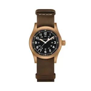 해밀턴 H69459530 카키필드 남성 가죽 메커니컬 38mm