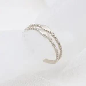 실버링 92.5 실버 트윈 물고기 더블 링 프리사이즈 은 반지