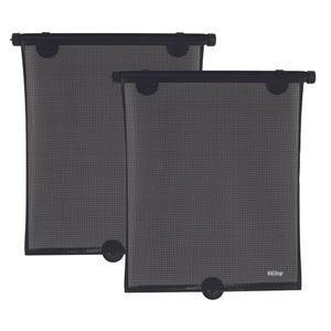 누비 14인치 롤러 차량용 사이드 윈도우 자외선 차단 그늘막 2팩 흡입 컵으로 아래로 당기고 버튼을 누릅니다