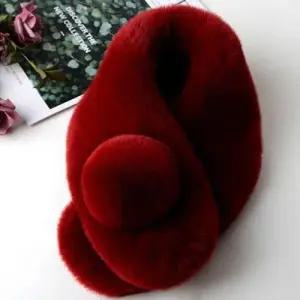 여성 부드러운 왕방울 퍼목도리 1P 자석 머플러 보온 WFGG6LR