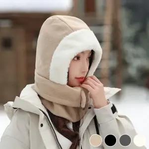 여성 기모 플리스 후드 바라클라바 넥워머 마스크 4색 WFGFII1