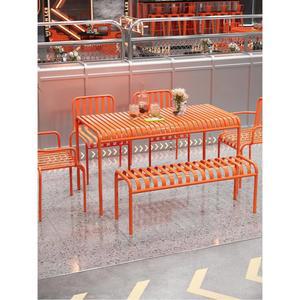 철제테이블 주황색 카페앞테이블 방수 세트 직경 풀세트 테라스 6인 커피 120 식탁 주방