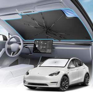 시메센 자동차 앞유리 선쉐이드 - 접이식 세단 SUV 우산, [ 티타늄 실버 코팅 업그레이드], 앞유리를 위한 전면 유리창 단열 보호 기능