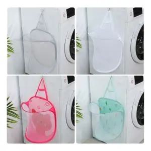 메쉬 벽걸이 수납바구니 수거함 캠핑 빨래바구니 접이식바구니 보관함 2개입